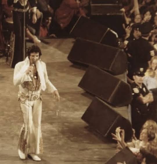 Elvis performing in Rapid City, South Dakota June 21, 1977.