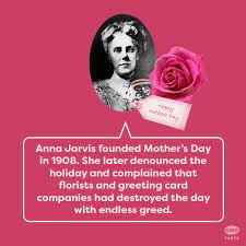 Anna Jarvis Died In A Sanitarium At The Age Of 84 In 1948 Her Medical Bills Were Paid By People In The Fl Greeting Card Companies Greeting Cards Happy Mothers