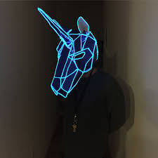 Wintercroft X Whocareswhynot Light Up Mask El Wire Unicorn El Wire Costume Neon Rave Costumes