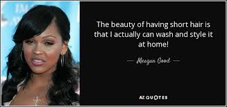 Short curly asymmetric hairstyle african american hairstyle ideas: Meagan Good Quote The Beauty Of Having Short Hair Is That I Actually