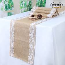 Gfcc 10 Package 12 X 108 In Jute Table Runner White Burlap Lace Runner Burlap Lace Lace Runner Table Runners