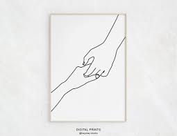 Black And White Line Drawing Prints Black White Line Drawing Print Holding Hands Print Line Sketch Black Lines Art Wall Art Couple Hands Print Minimal Printable In 2020