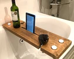 Live Edge Solid Yew Bath Caddy Bespoke Rustic Bath Board Tray Tablet Holder Free Uk P P Rustic Bath Bath Caddy Wooden Bath
