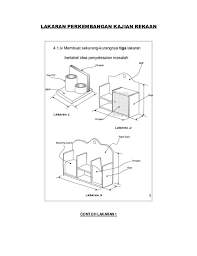 Sesi pembentangan model dilakukan untuk memilih idea yang terbaik untuk perkembangan reka bentuk. Lakaran Perkembangan Idea