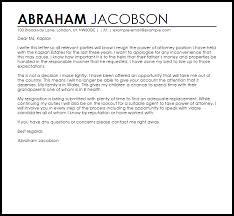 Power Of Attorney Resignation Letter Example Letter Samples Templates
