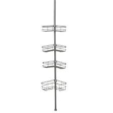 Zenith Tension Mount Steel Shower Pole Caddy In Satin Nickel E2130nn In 2020 Shower Pole Bathroom Accessories Shower Shelves
