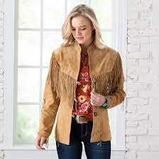Scully Leather Tan Fringe Jacket Cowgirl Delight Fringe Jacket Tan Fringe Outerwear Women