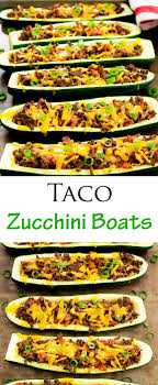 Taco Stuffed Zucchini Boats Recette Nourriture Recettes De Cuisine Repas
