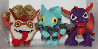3x Skylanders Plush Dolls Spyro Trigger Happy Gill Grunt 2012 Activision Plush Dolls Skylanders Dolls
