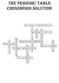 Chemistry Crossword Puzzle The Periodic Table Includes