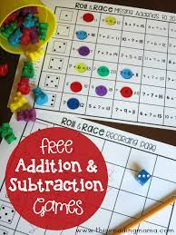 Addition And Subtraction Games Roll And Race This Reading Mama Subtraction Games Math Activities Addition Subtraction Games