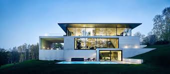 Modern villa with colored led lights at night. 220 Modern Villa Design Ideas Modern Villa Design Villa Design Modern Architecture