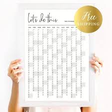 Printed Poster 2021 Year Planner 2021 Calendar Etsy In 2020 Planner Wall Planner Yearly Planner