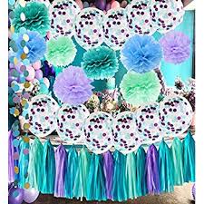 Under The Sea Party Supplies Mermaid Party Decorations Teal Purple Blue Mint Tissue Pom Poms First Birthday Decorations Baby Shower Decorations Mermaid Party Supplies Mermaid Bridal Shower Decor Walmart Com