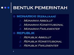 Urusan pemerintah pusat yang pertama adalah pemerintahan absolut. Bentuk Negara Bentuk Pemerintah Dan Sistem Pemerintahan Ppt Download