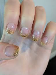 Gold Glitter Sns French Manicure Manicure Nail Art French Manicure
