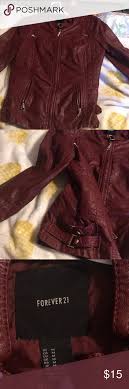 Maroon Leather Jacket Maroon Super Stylish Leather Jacket Forever 21 Jackets Coats Maroon Leather Jacket Stylish Leather Jacket Jackets