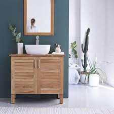 Meuble Vasque Bois L 85 X H 55 X P 75 Cm Tikamoon Soho En 2020 Meuble Vasque Meuble Vasque Bois Meuble De Salle De Bain