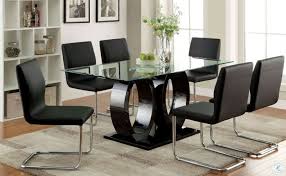 Get the best deal for black dining room tables from the largest online selection at ebay.com. Lodia I Black Glass Top Rectangular Pedestal Dining Room Set From Furniture Of America Cm3825bk T Table Coleman Furniture