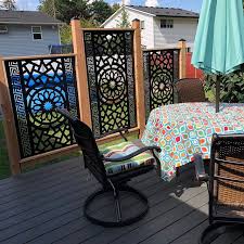 Metal Privacy Screen Fence Decorative Panel Wall Art Etsy Privacy Fence Designs Privacy Screen Outdoor Privacy Screen