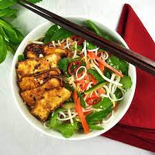 Vegetarian Vietnamese Noodle Bowl Vegan Recipe Vegetarian Vietnamese Vegetarian Marinated Tofu