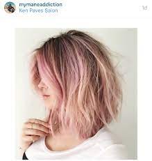 Pink And Blonde Girl Pastel Faded Lob Messy Pastel Pink Hair Hair Styles Blonde With Pink
