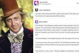 Potato soup, roast beef, blueberry pie. Willy Wonka