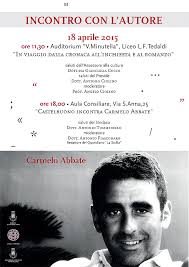 He works for the italian weekly magazine panorama, where he began as a collaborator and today he serves as senior editor, in the past he has held the same job for the cultural section of the magazine. Carmelo Abbate Incontro Con L Autore Il 18 Aprile A Castelbuono