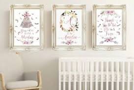 From favorite sayings to family trees, there are vinyl wall stickers for every space. Boho Tribal Personalised Girls Nursery Prints Set Of 3 Boho Baby Room Wall Art Ebay