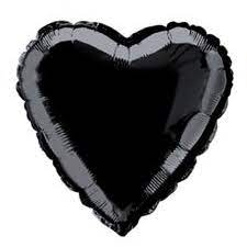 Helium Filled Black Heart Foil Balloon Heart Balloons Balloons Heart Balloons Valentine