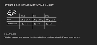 Fox Bike Helmet Size Chart Best Picture Of Chart Anyimage Org