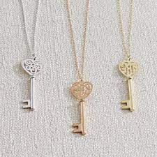 Monogram Heart Key Pendant Heart Key Pendant Heart Key Necklace Monogram Hearts