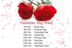 This is the first day of valentine celebrated on the 7th of february. Valentine Week Date Sheet February Special Days Lovesove Com