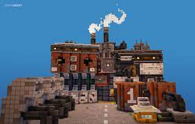 Why not a packing cake factory! Gothmort On Twitter The Future Factory This Is My New Build Minecraft Minecraftmonday Minecraftbuild Minecraftserver