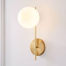 Sphere Stem Sconce Single Antique Brass Westelm Sconce Lighting Sconces Wall Lights