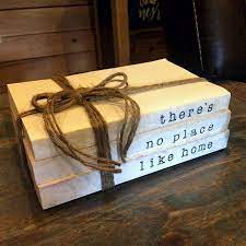 This Is Us Stamped Decorative Book Stack Farmhouse Rustic Etsy Book Stamp Diy Old Books Diy Book