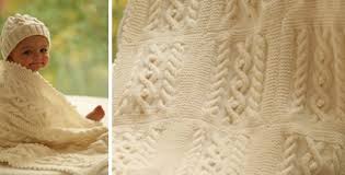 Baby cable blanket knitting pattern. Knitted Cabled Baby Blanket And Hat Free Knitting Pattern