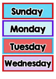 Days Of The Week Blue And Red Patterns Classroom Word Wall Red Pattern Day