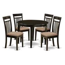 East West Furniture Bosca Cappuccino Dining Set With Round Table Lowes Com In 2020 Circular Dining Room Table Table And Chair Sets Kitchen Table Settings