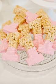 Themed Birthday Party Ideas For 19 Year Old Female Pink Dipped Number One Rice Krispie Treats Via Pretty My Party Dessert Table Birthday Birthday Desserts Birthday Parties