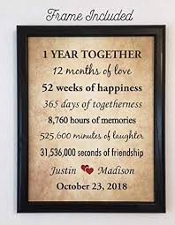 And if you make it to 60 years married, you've got a diamond. New Framed 1st Anniversary Gifts Couple 1 Year Anniversary Gifts Him G 1 Year Anniversary Gifts 15th Wedding Anniversary Gift 13th Wedding Anniversary Gift