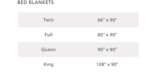 Bed Blankets Size Chart Pendleton