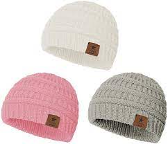 Amazon Com Durio Beanie Baby Hats Winter Hat Baby Gifts Knit Baby Hat Toddler Beanie Hat C 3 Pack Light Grey Pink W Toddler Beanie Baby Winter Baby Boy Hats