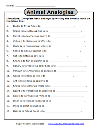 Analogies Worksheets
