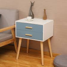 Maybe you would like to learn more about one of these? Hironpal Blue White Retro Bedside Table Nightstand Side Table Bedroom Furniture Storage Cabinet Set With 2 Drawers Living Room Sofa End Side Tables 59 5 35 45 Cm Buy Online In