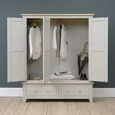 Chester Dove Grey Triple Wardrobe The Cotswold Company Lemari Pakaian Lemari Pakaian Minimalis Lemari