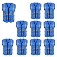 Shop with afterpay on eligible items. Gogo Multi Pockets High Visibility Zipper Front Safety Vest With Reflective Strips Uniform Vest Pack Of 10