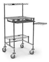 30 X 30 Mobile Chrome Wire Workstation W Polyurethane Tread Casters Wire Rack Shelving Shelving Accessories Workstation