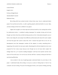 You may not submit downloaded papers. Reflection Essay Final Draft Luciana Medina