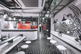 Black And White Cafe Interior Design Cross Cafe By Studio Unit Hong Kong Retail Design Blog Interior Design School Cafe Bar Design Interior Design Programs